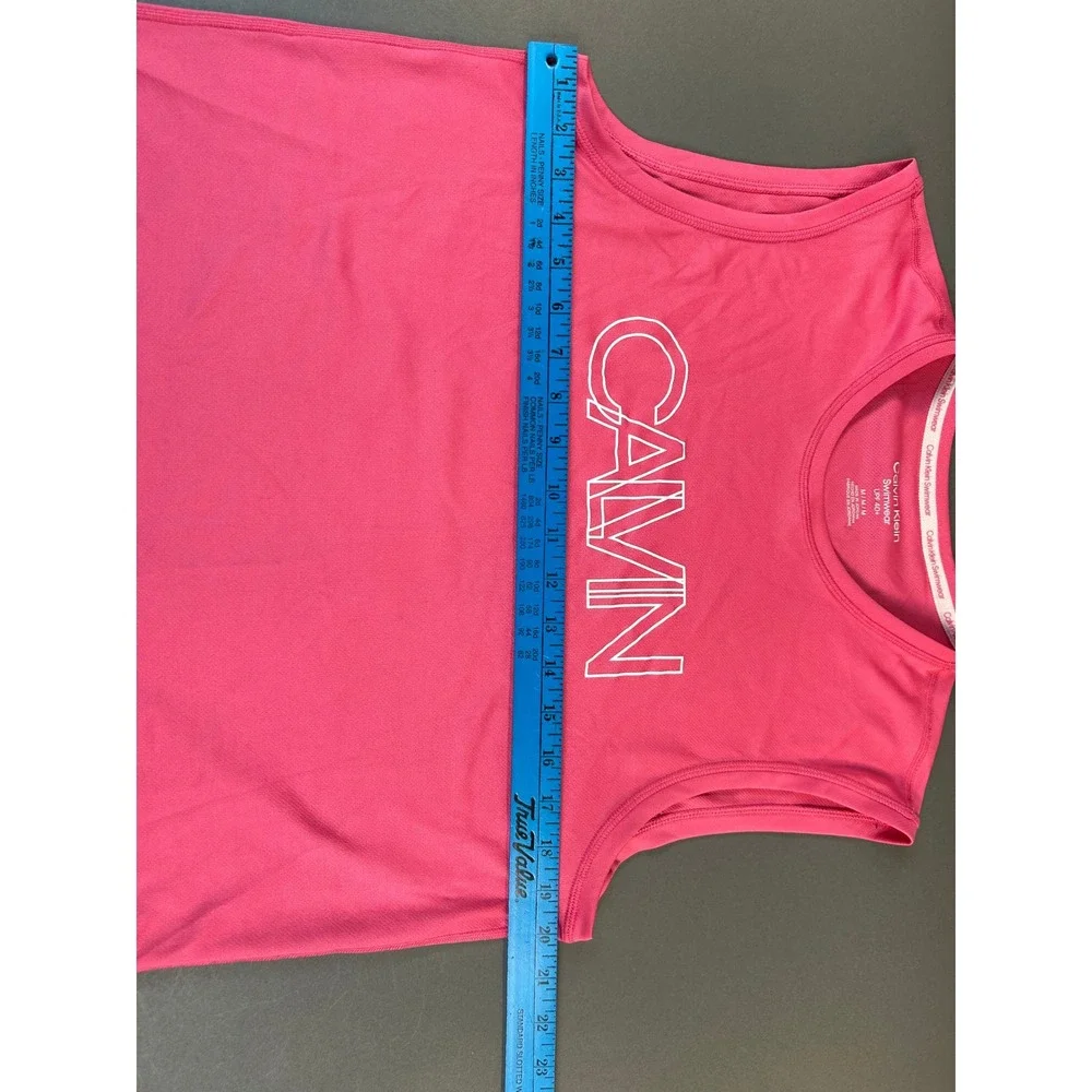 Calvin Klein Swimwear Pink Logo Rash Guard Tank Top UPF 40+ Womens Medium
